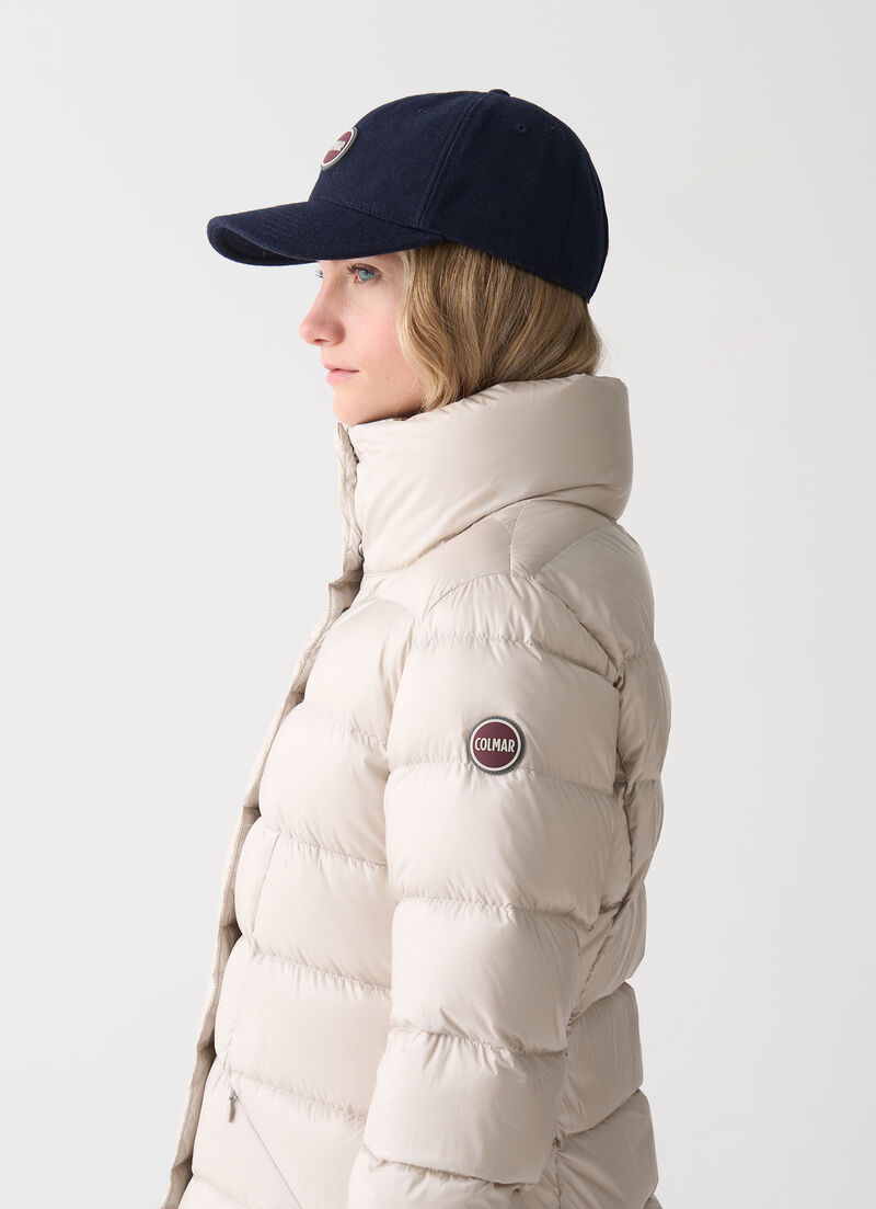 Long fitted down jacket