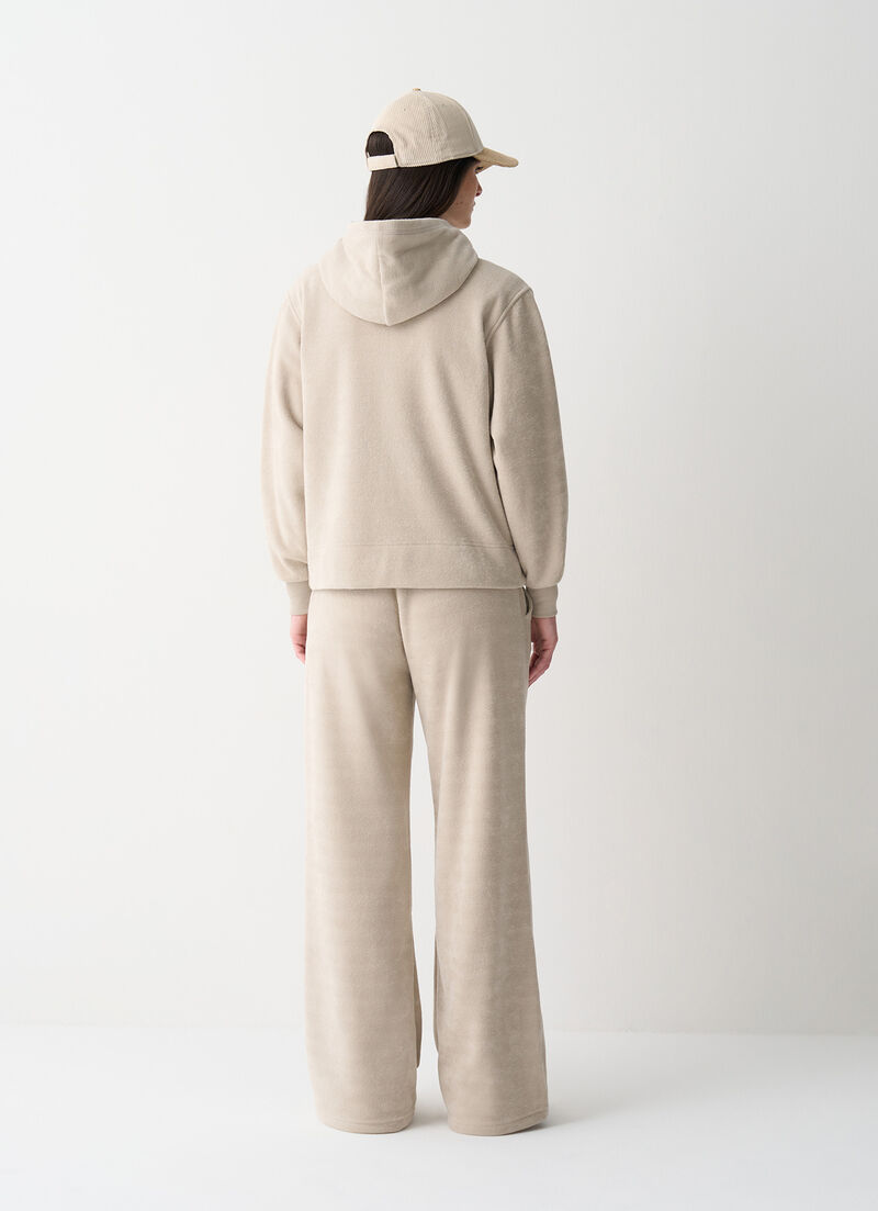 Hooded bouclé sweatshirt