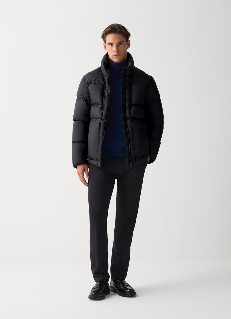 Down jacket with multiple pockets