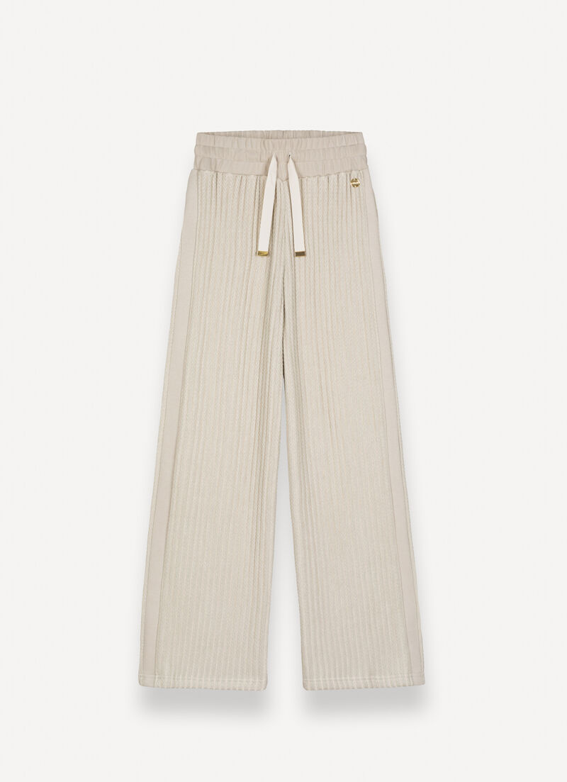 Cable-knit tracksuit bottoms
