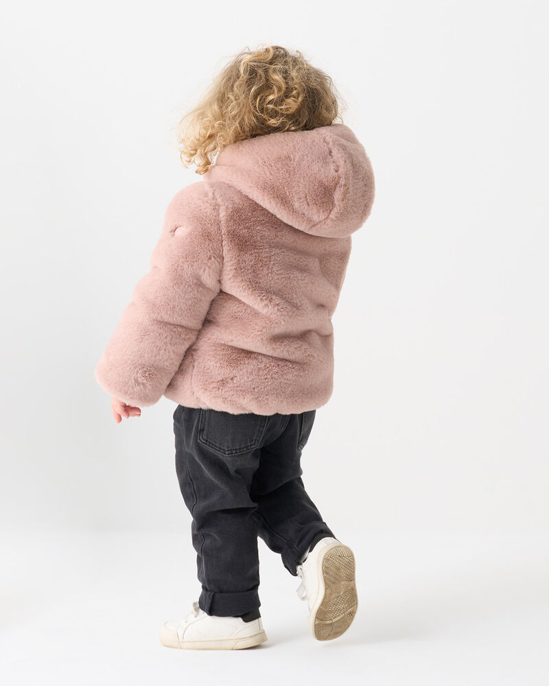 Faux fur down jacket, 6–36 months