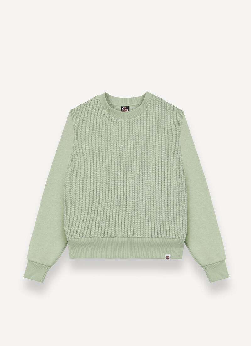 Cable-knit crew-neck sweatshirt