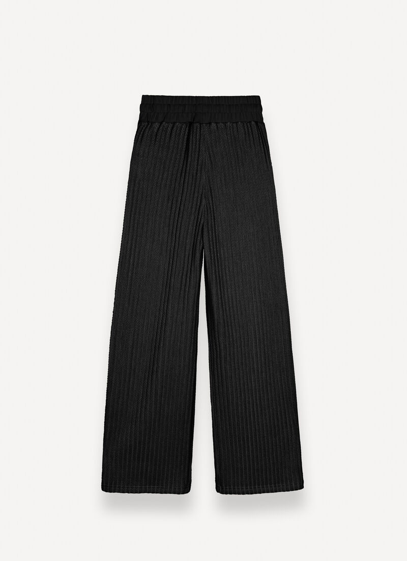 Cable-knit tracksuit bottoms