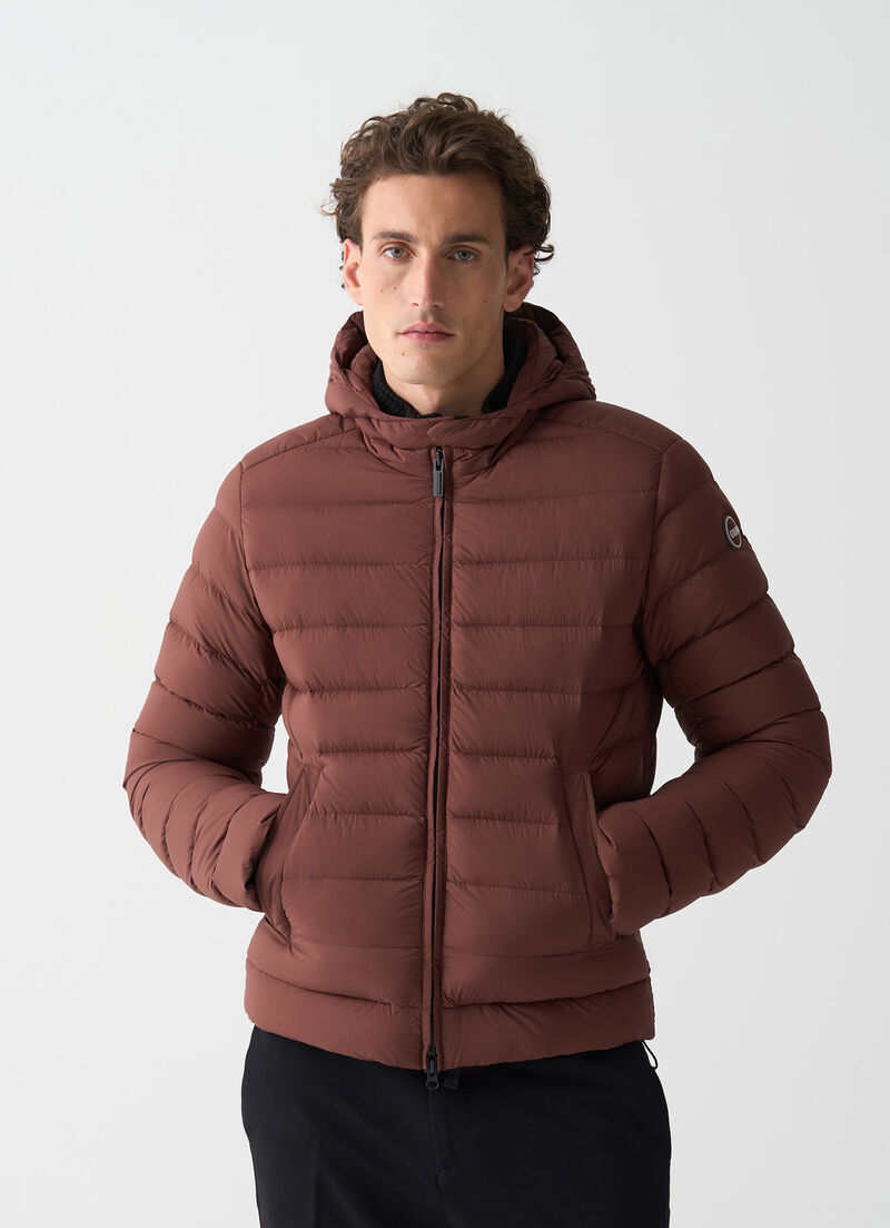 Down jacket with hood