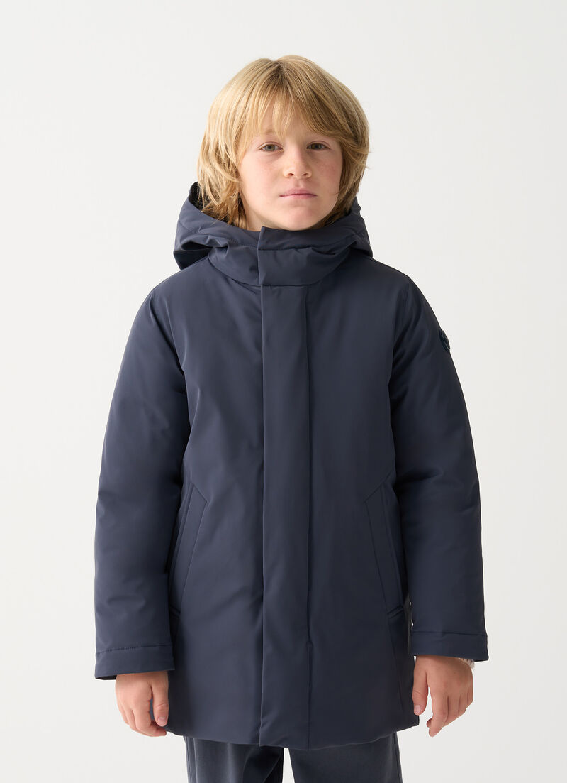 Waterproof hooded down jacket