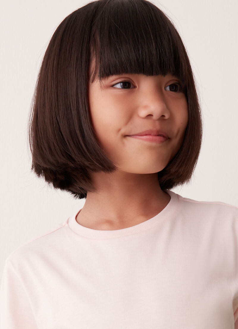 Stretch T-shirt with puff sleeves