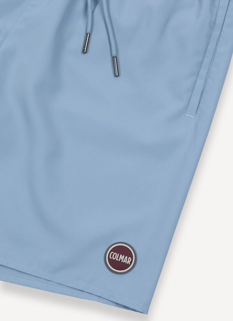 Long swim shorts with drawstring