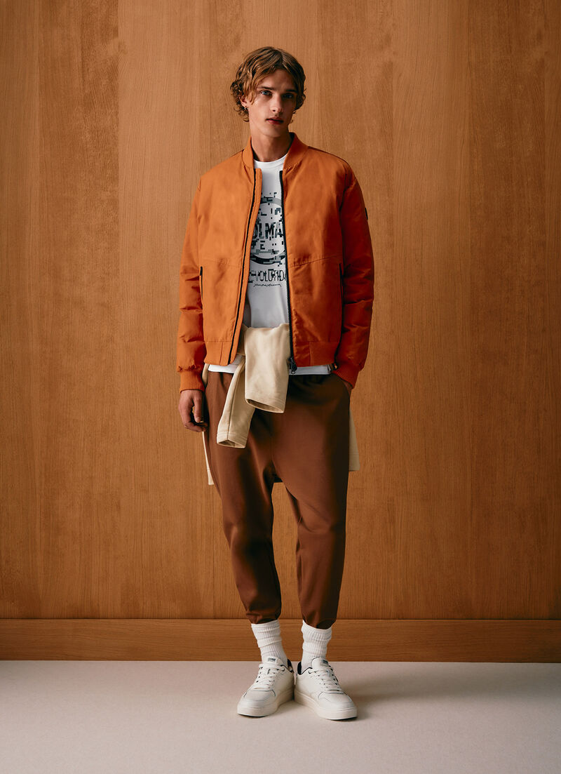 Wax down-padded bomber jacket