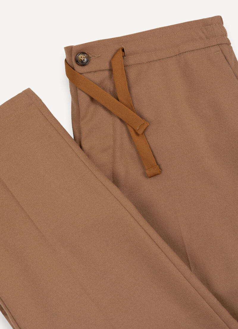 Wool-effect trousers with drawstring