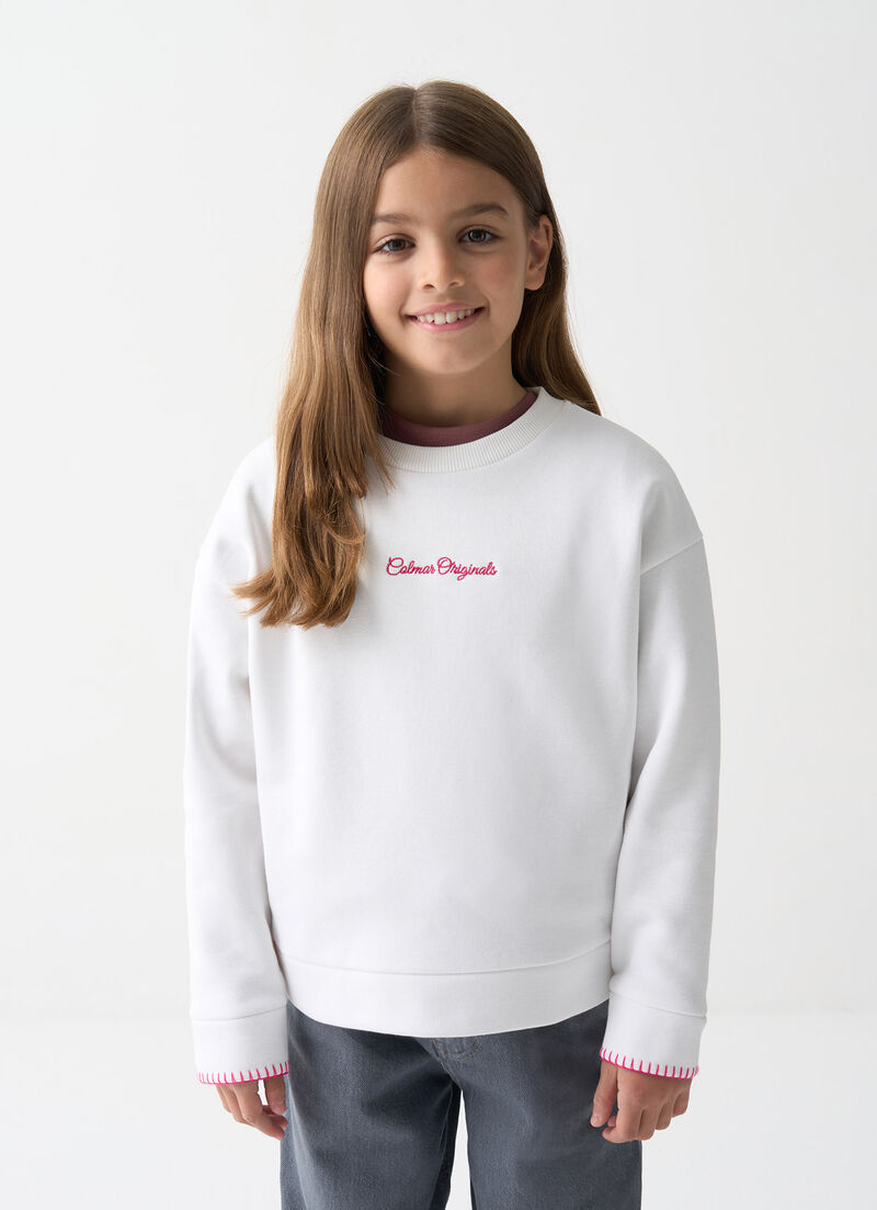 Crew-neck sweatshirt with embroidery
