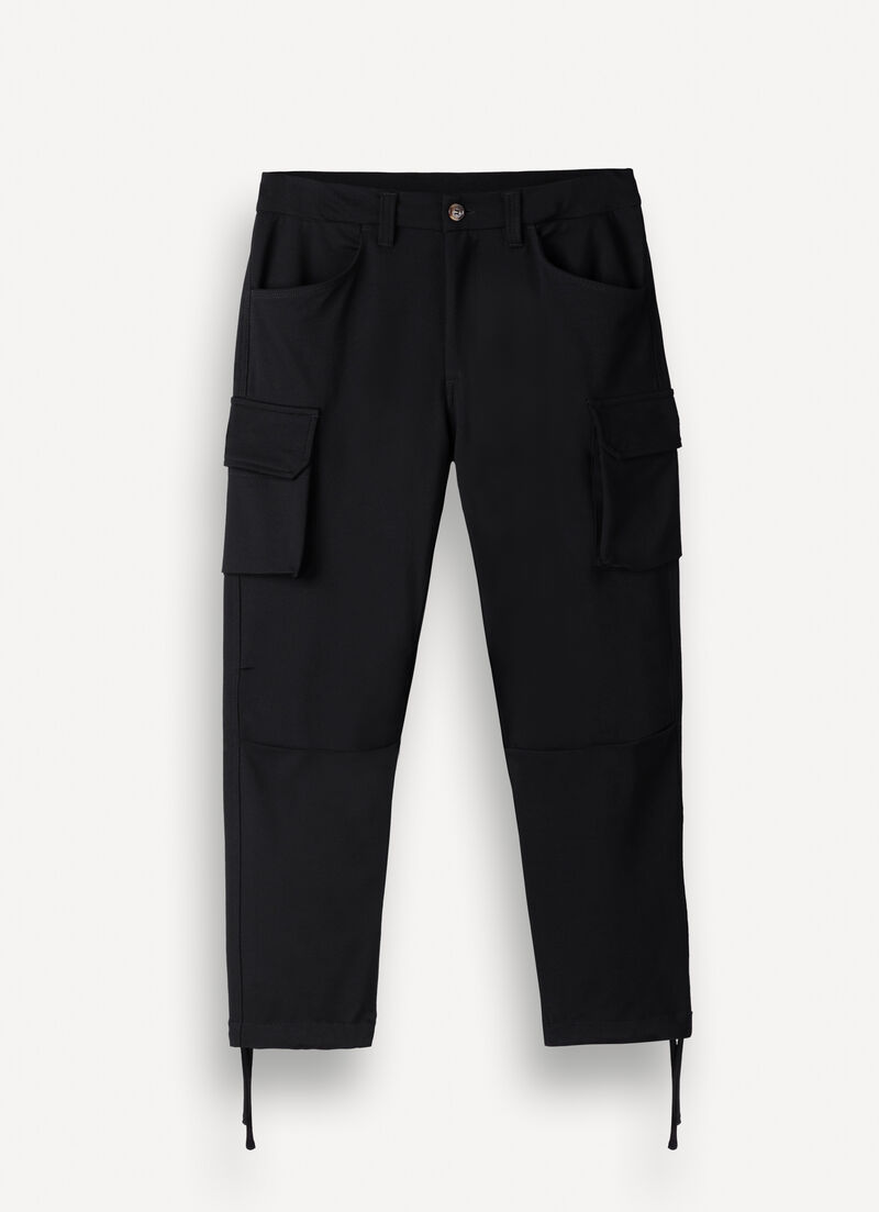 Interlock trousers with maxi pockets