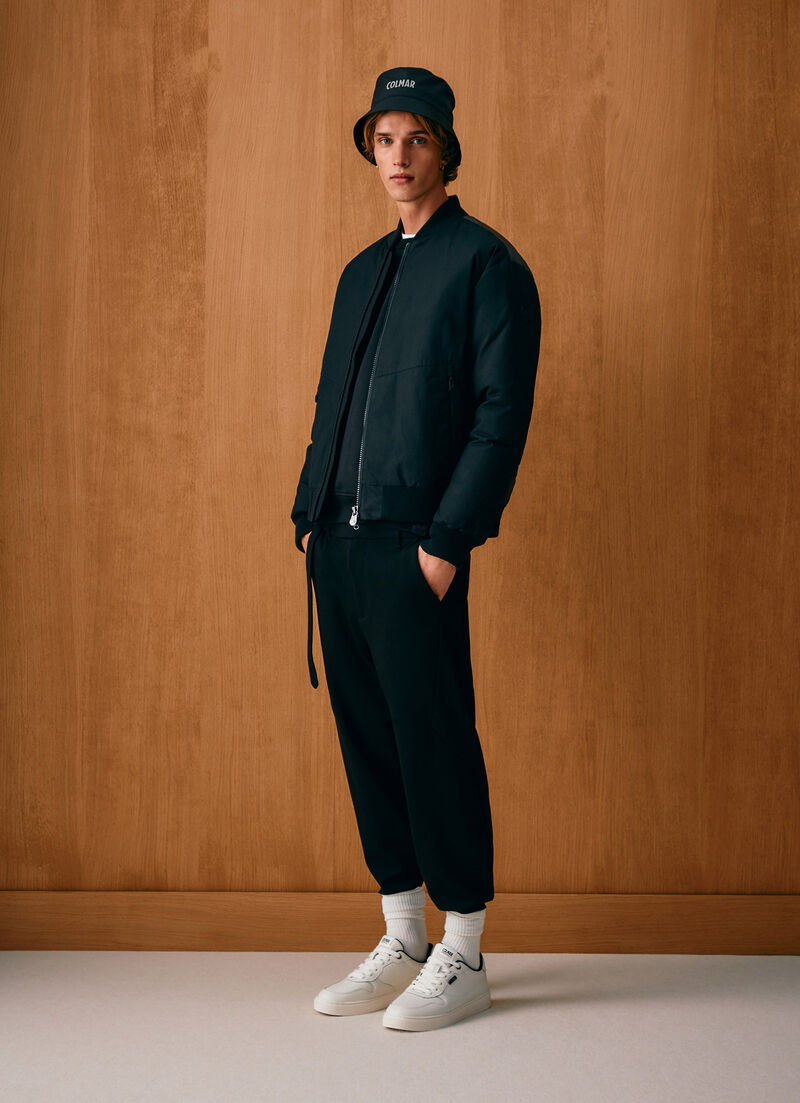 Wax down-padded bomber jacket