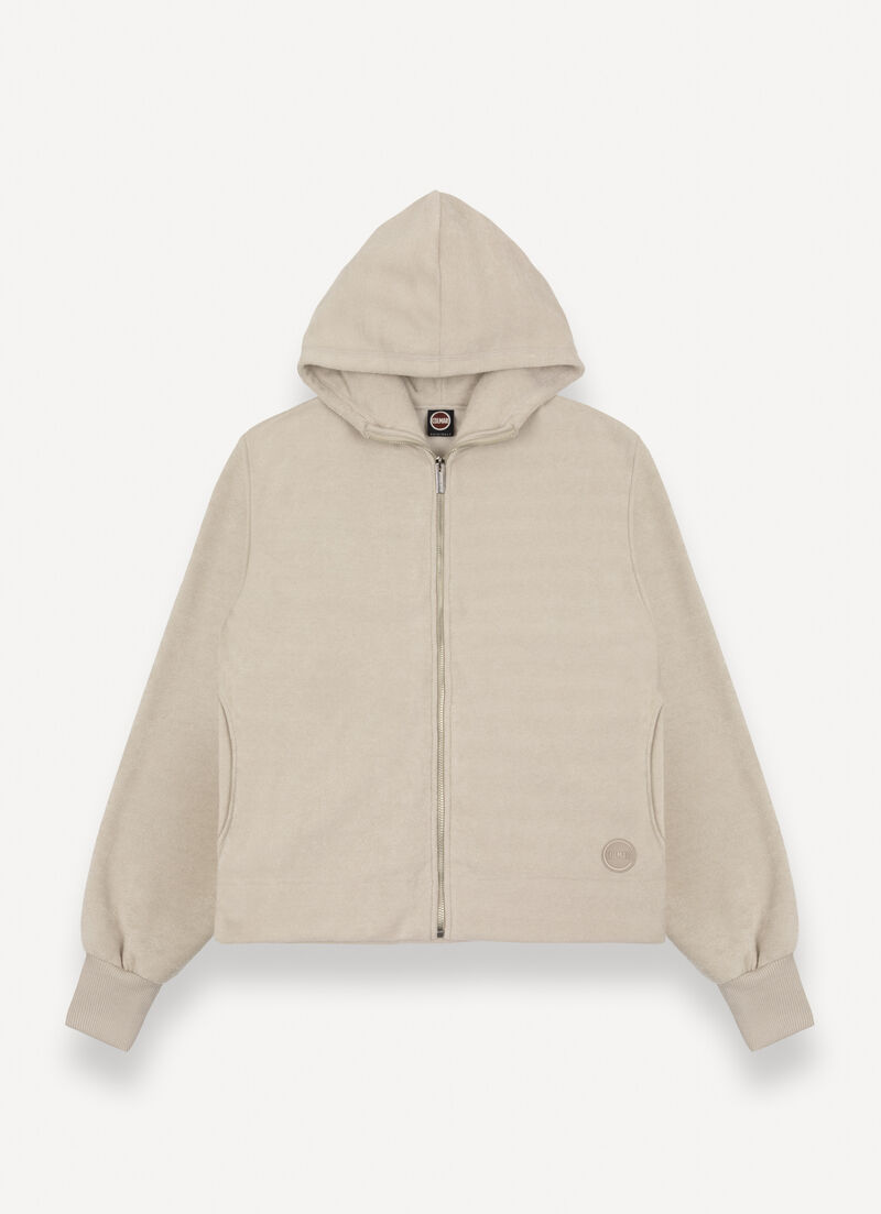 Hooded bouclé sweatshirt