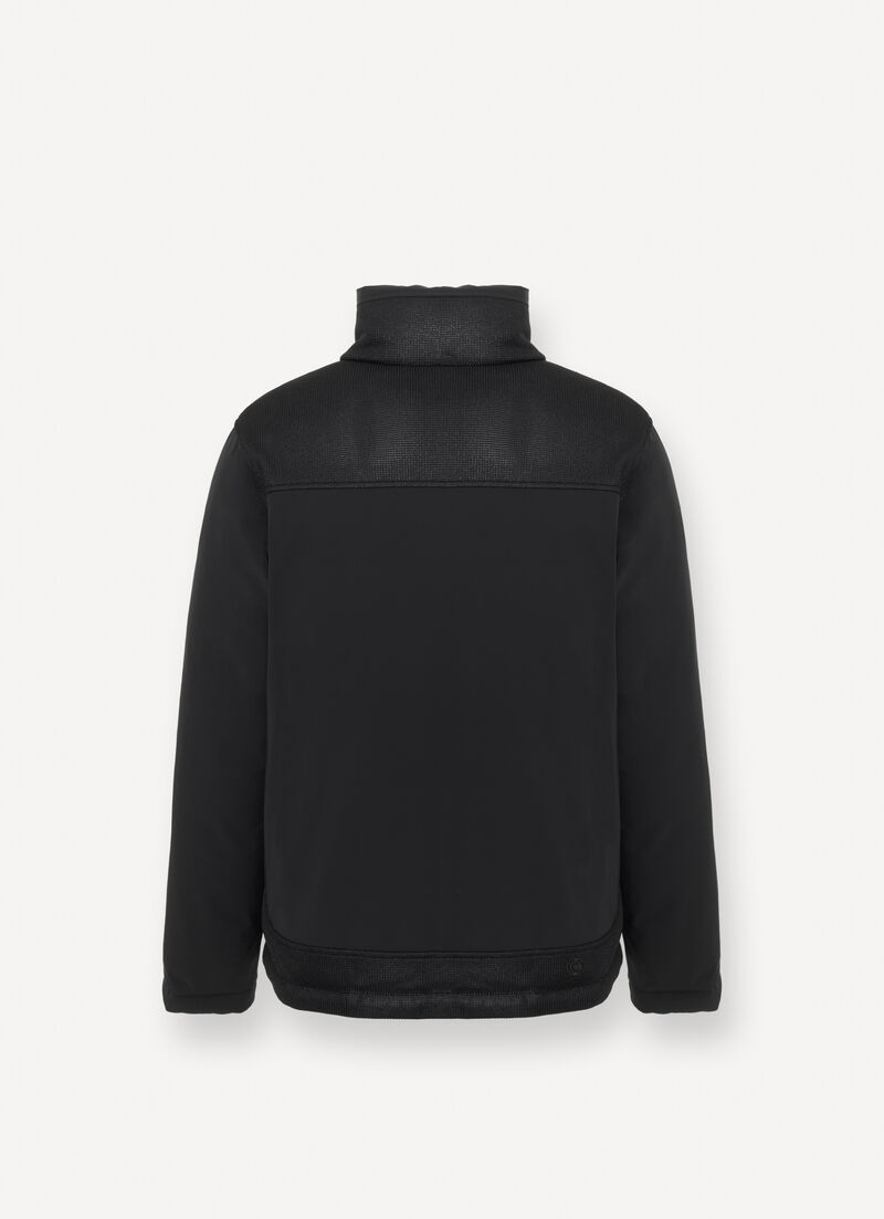 Bi-material down jacket