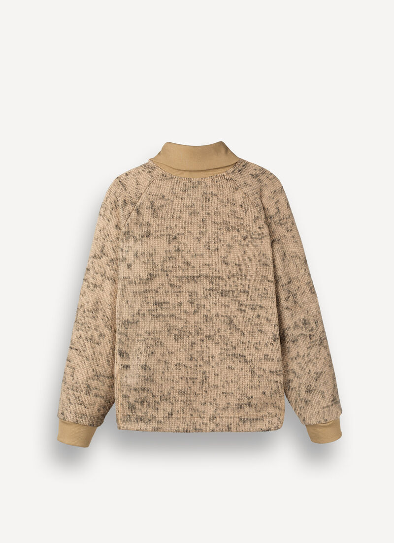 Half-zip jacquard knit sweatshirt