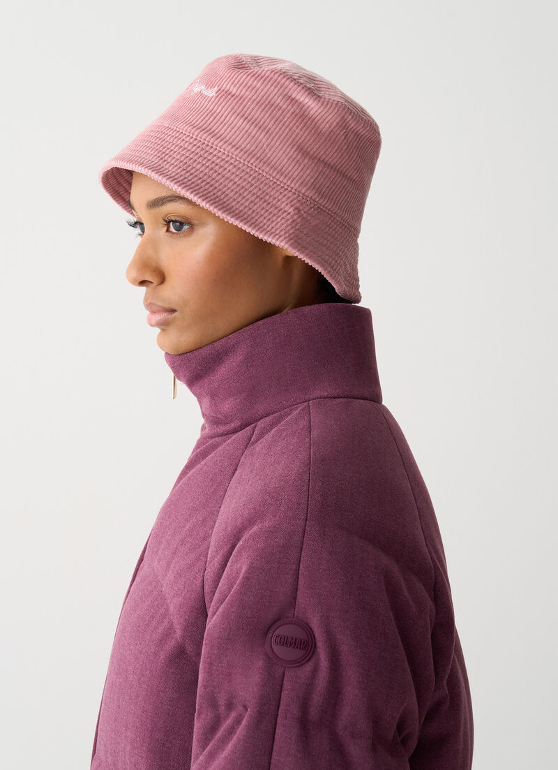 Down jacket with chevron design