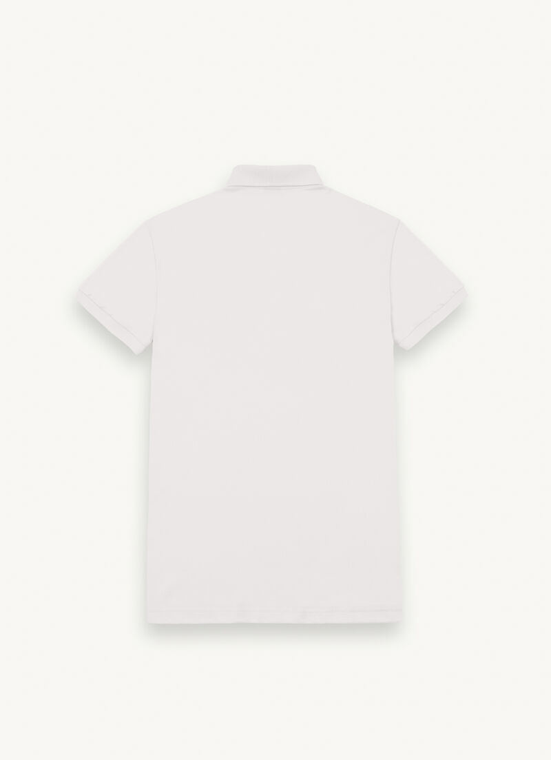 Stretch piqué cotton polo shirt
