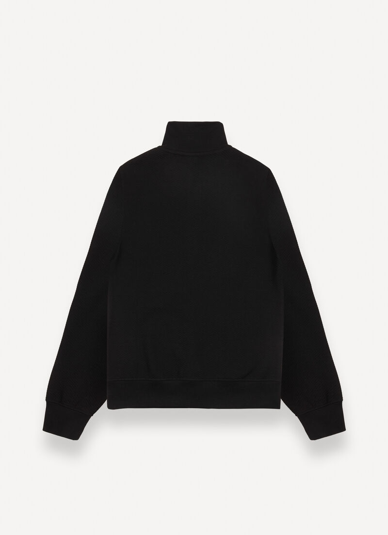 Full-zip jacquard sweatshirt