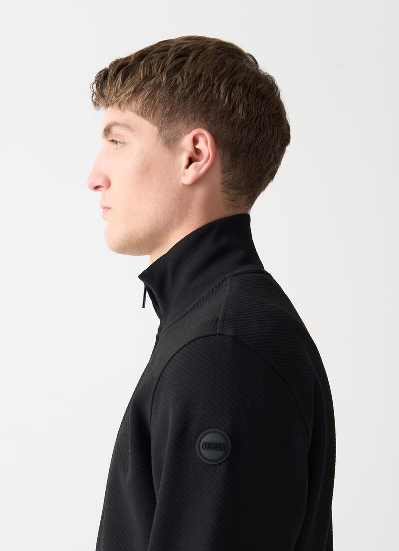 Full-zip jacquard sweatshirt