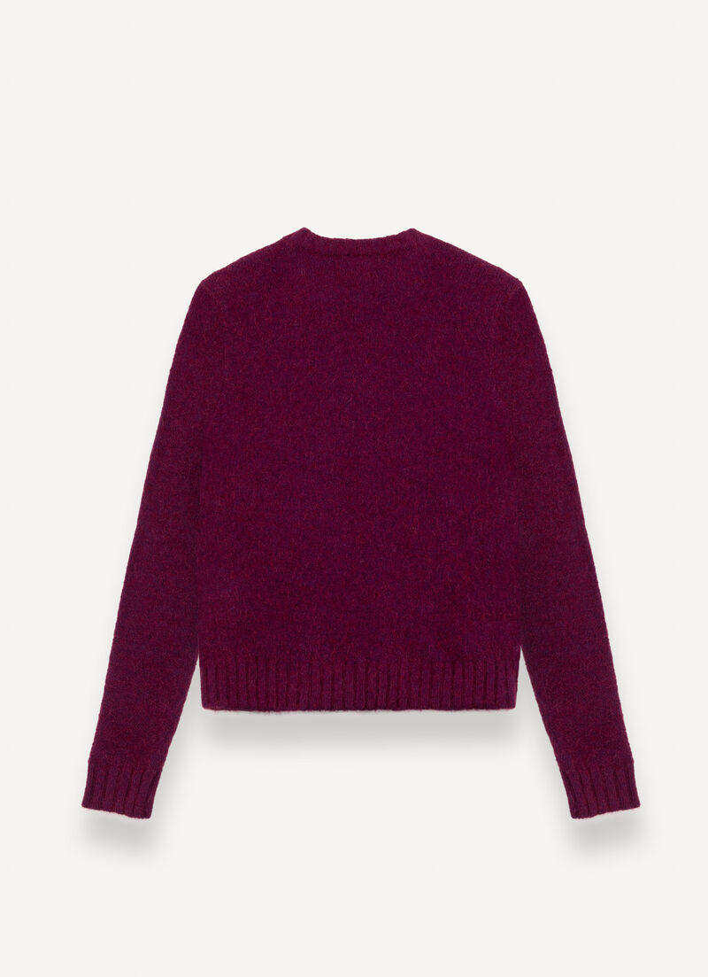 Crew-neck mohair-blend pullover