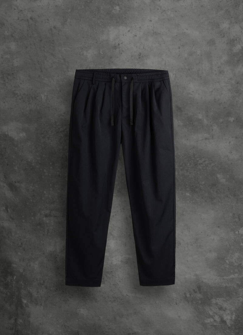 Drawstring trousers in technical fabric