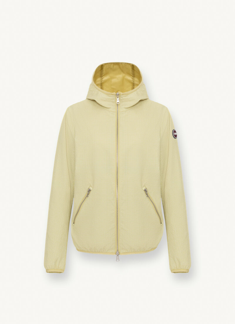 Reversible jacket with hood