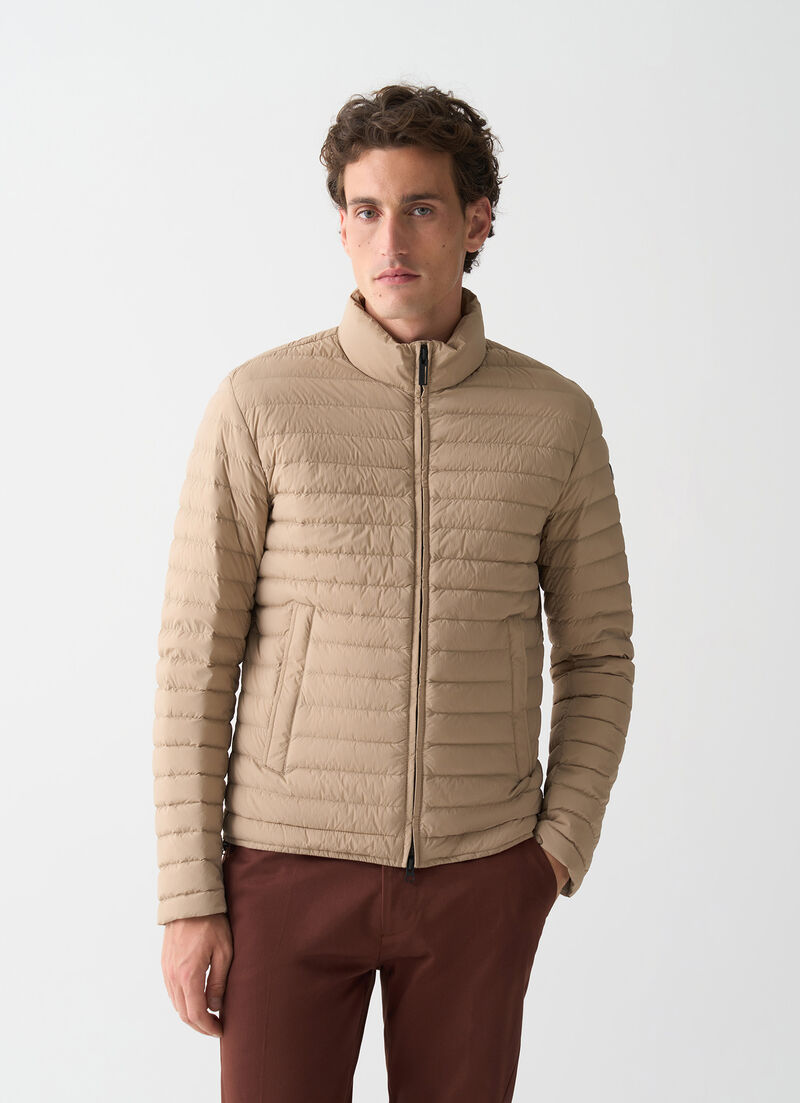 Light down jacket with padded collar