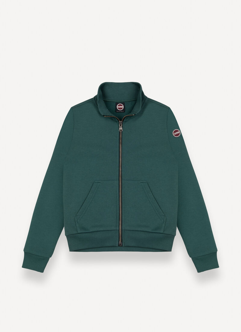 Zip-up sweatshirt with pouch pockets