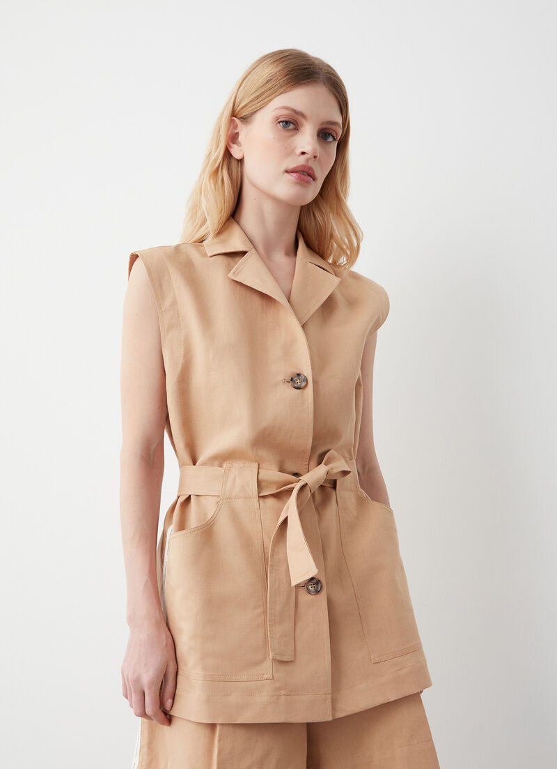 Linen shirt vest