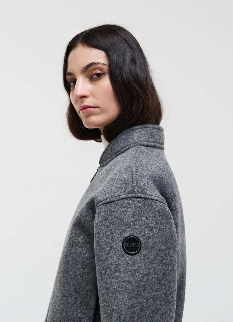 Cropped scuba bomber jacket