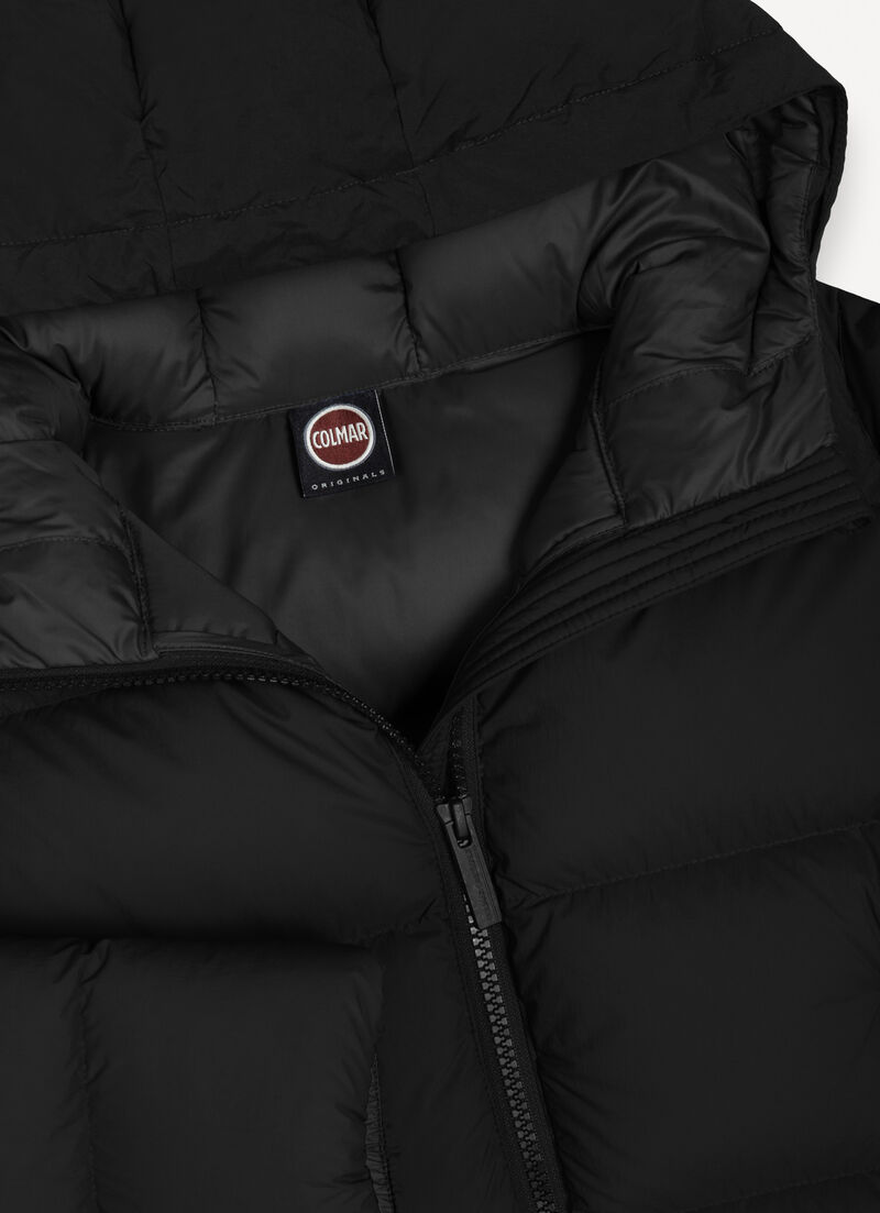 Puffy down jacket with hood