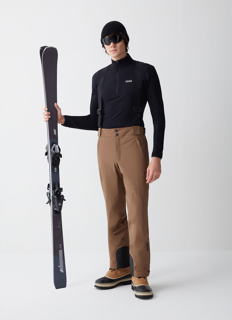 Two-way stretch padded ski salopettes