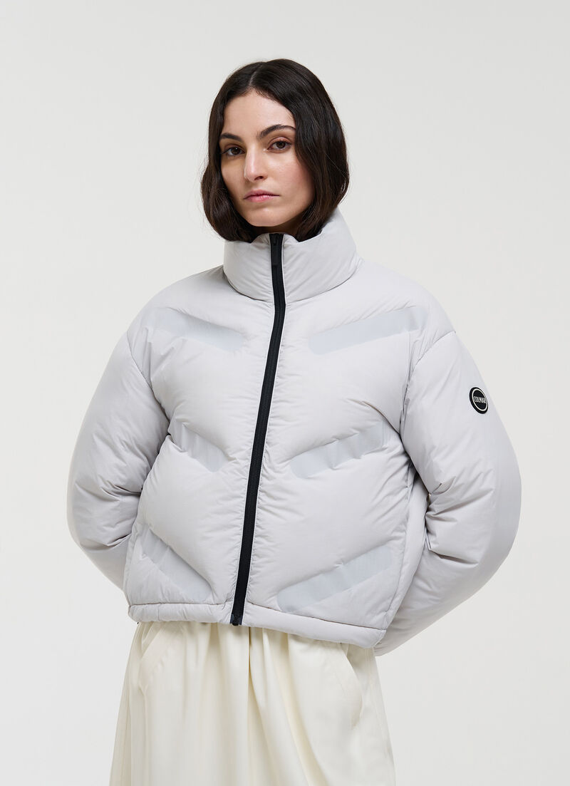 Matte down jacket with diagonal design