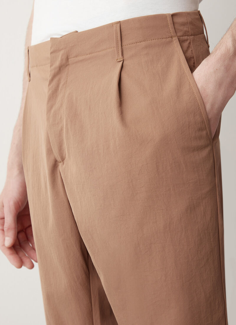 Stretch technical fabric trousers