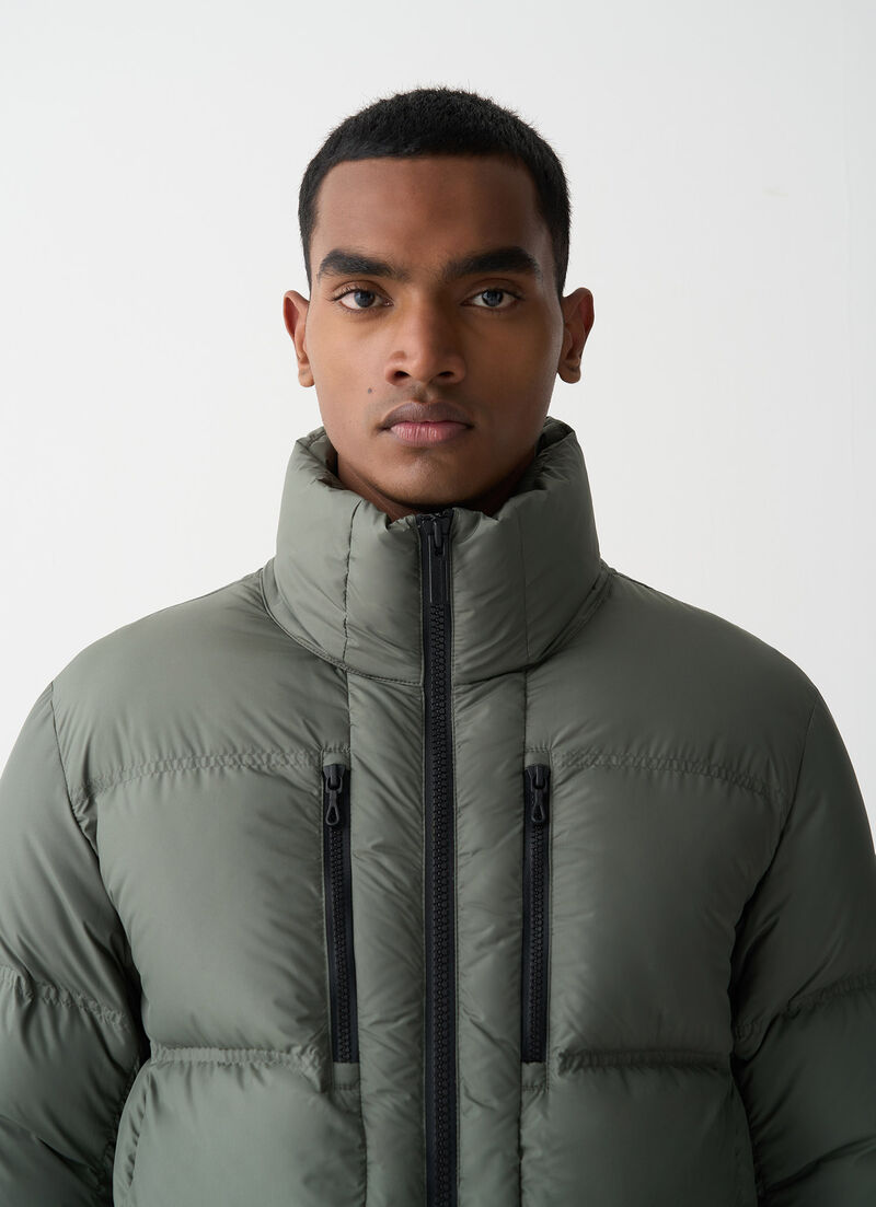 Down jacket with multiple pockets