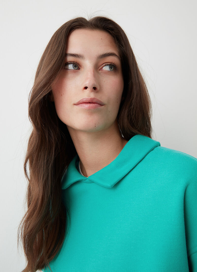 Sweatshirt with collar and darts
