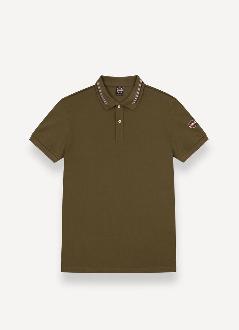 Piqué polo-shirt with jacquard stripe