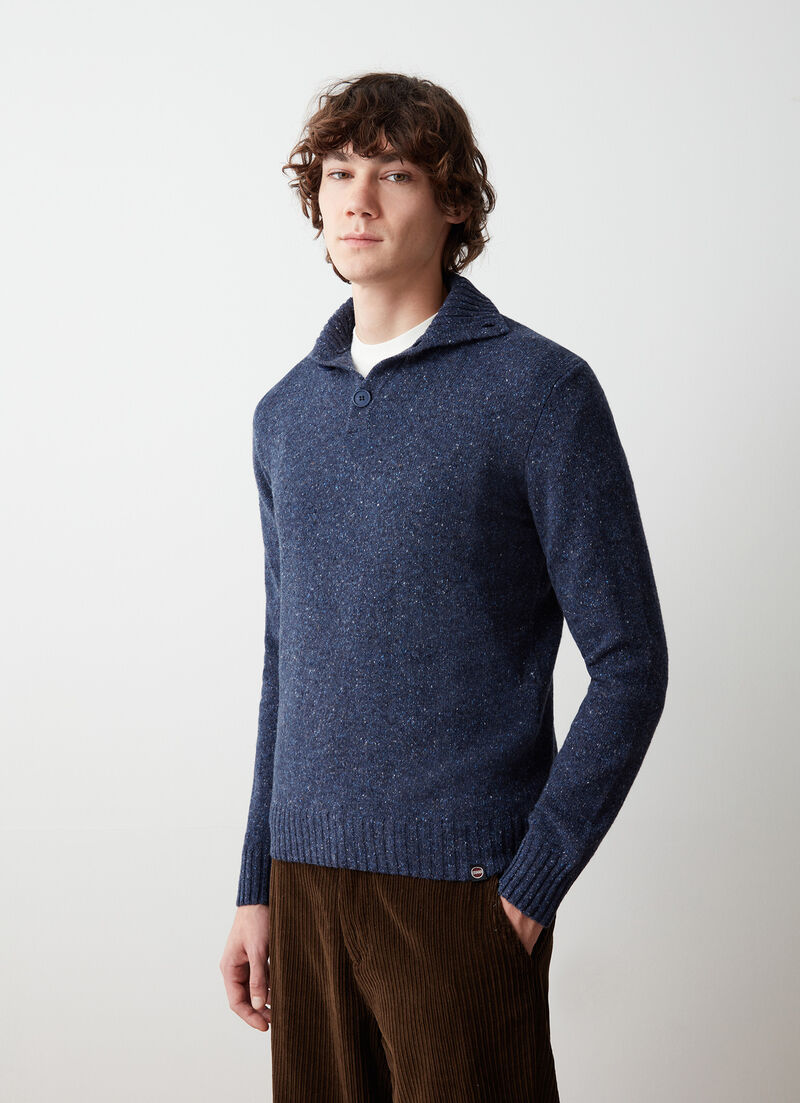 Multi-coloured pullover with buttons