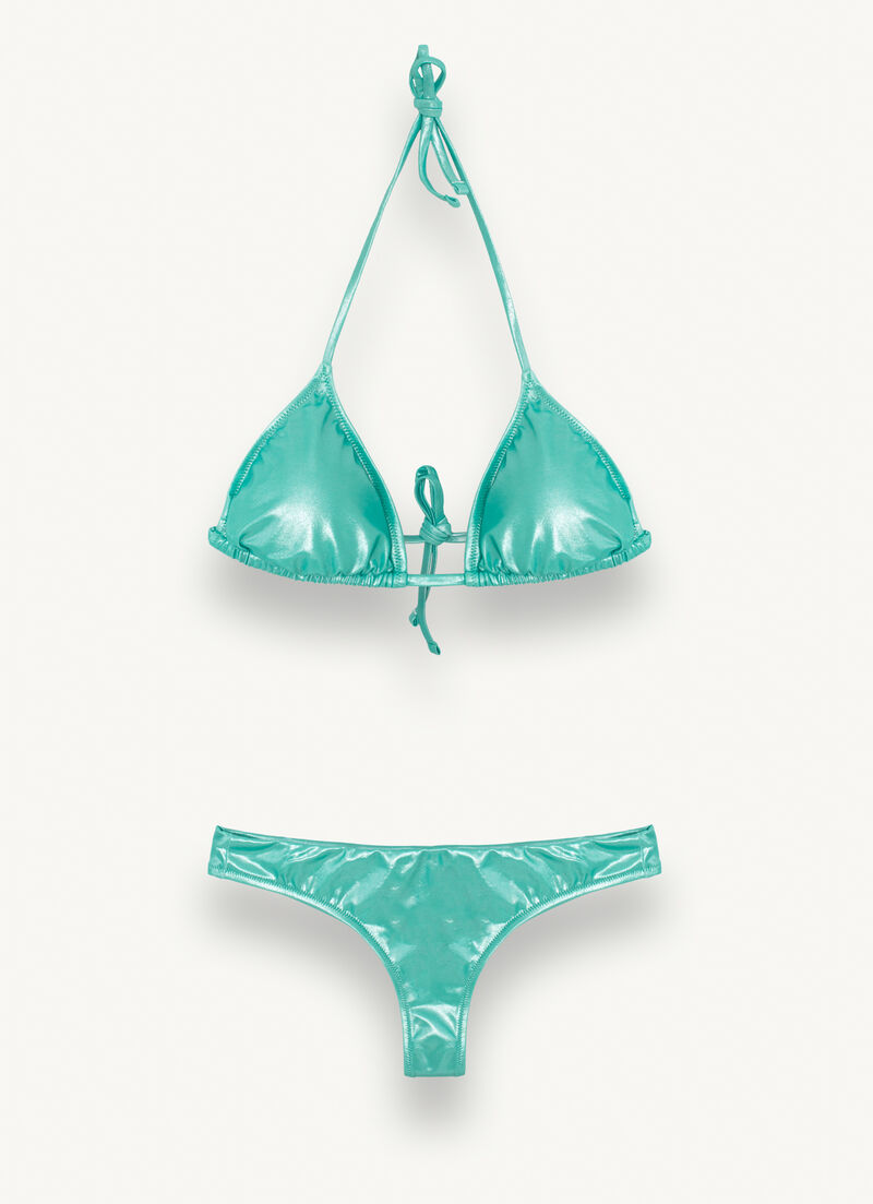 Glitter effect triangle bikini