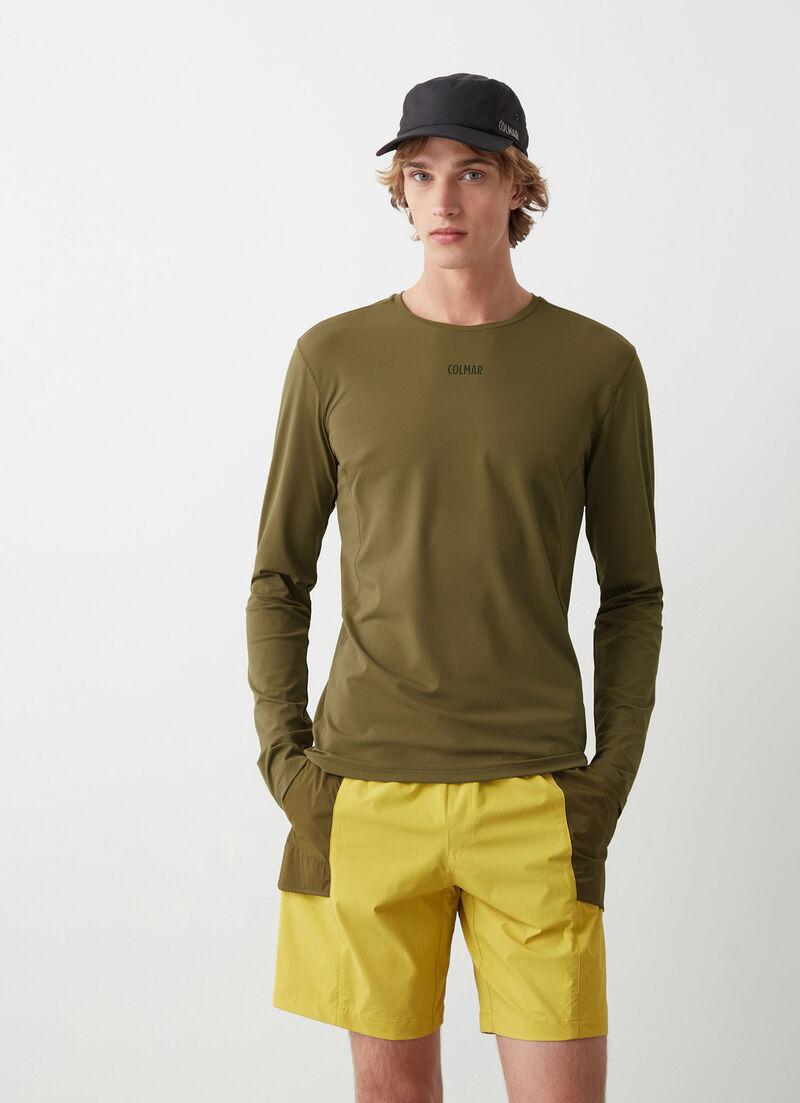 Long-sleeved T-shirt in stretch jersey