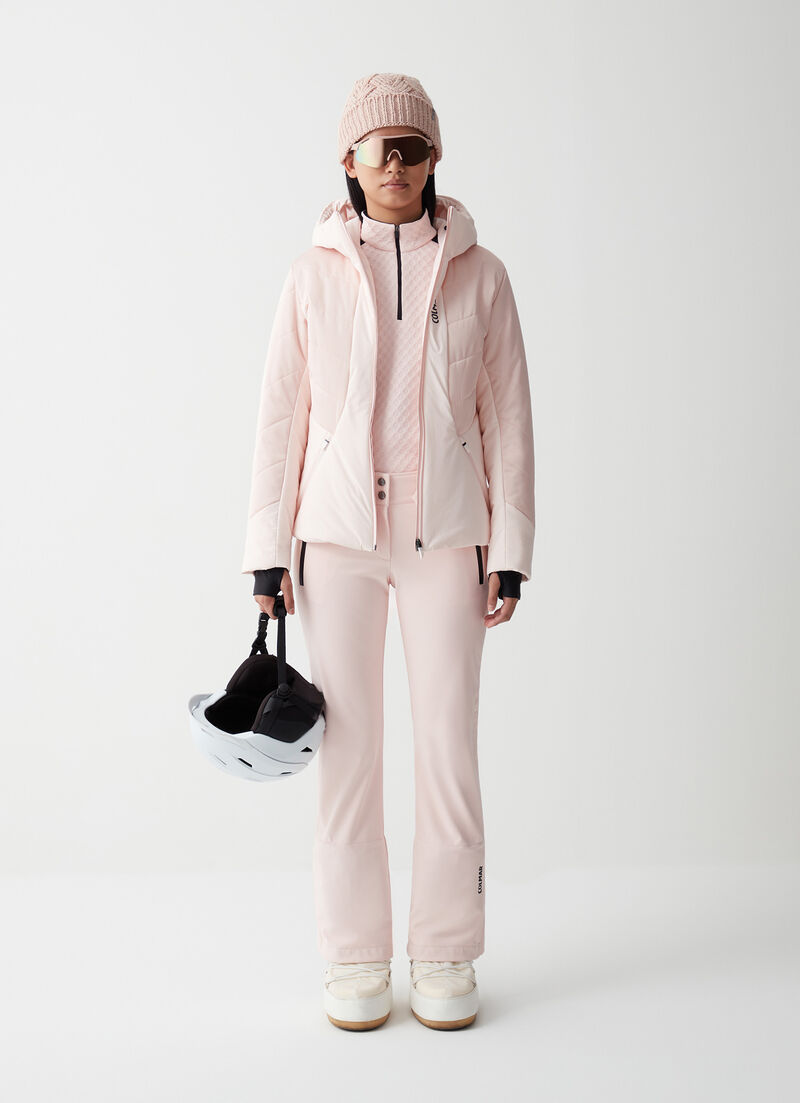 Satin fabric ski jacket