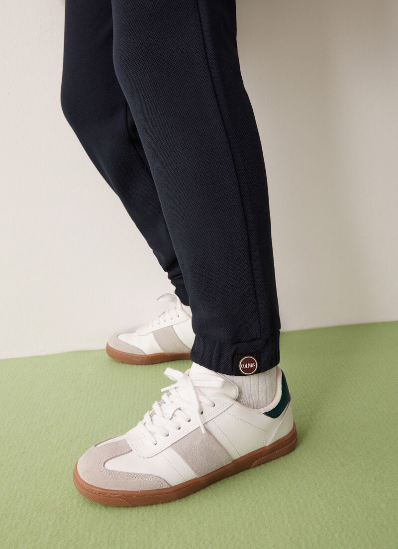 Trousers made of cool piqué interlock fabric