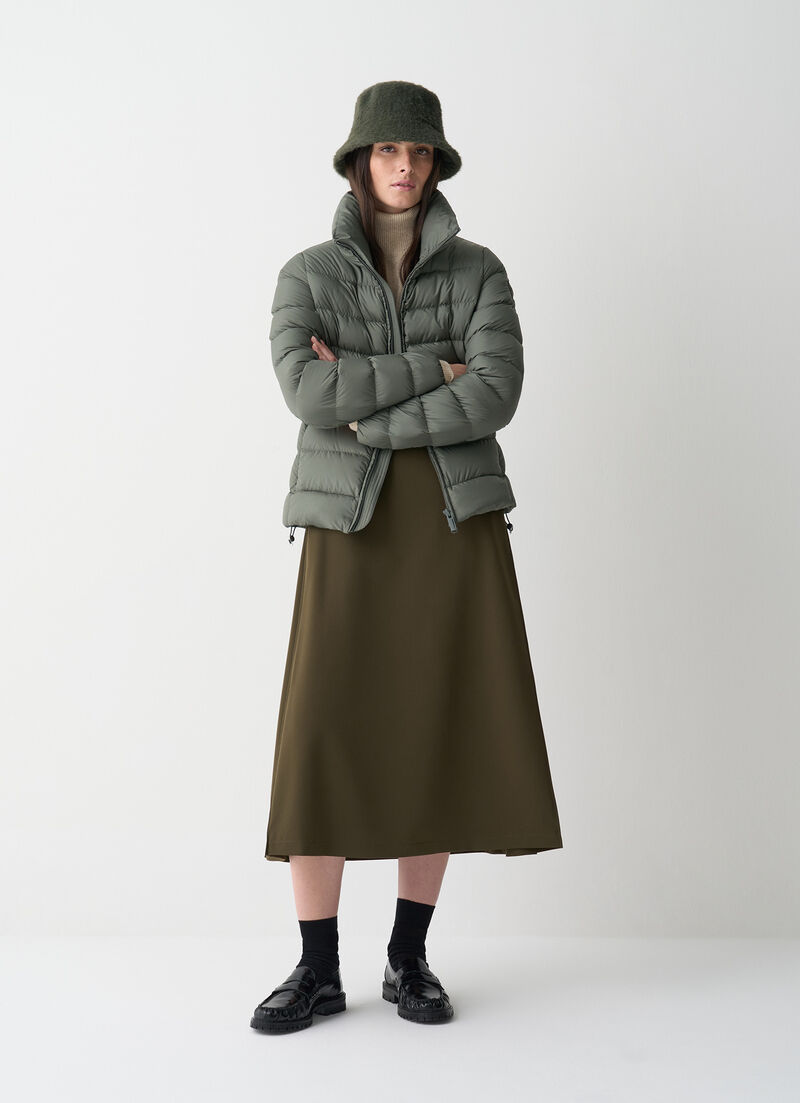 Matte down jacket with high collar