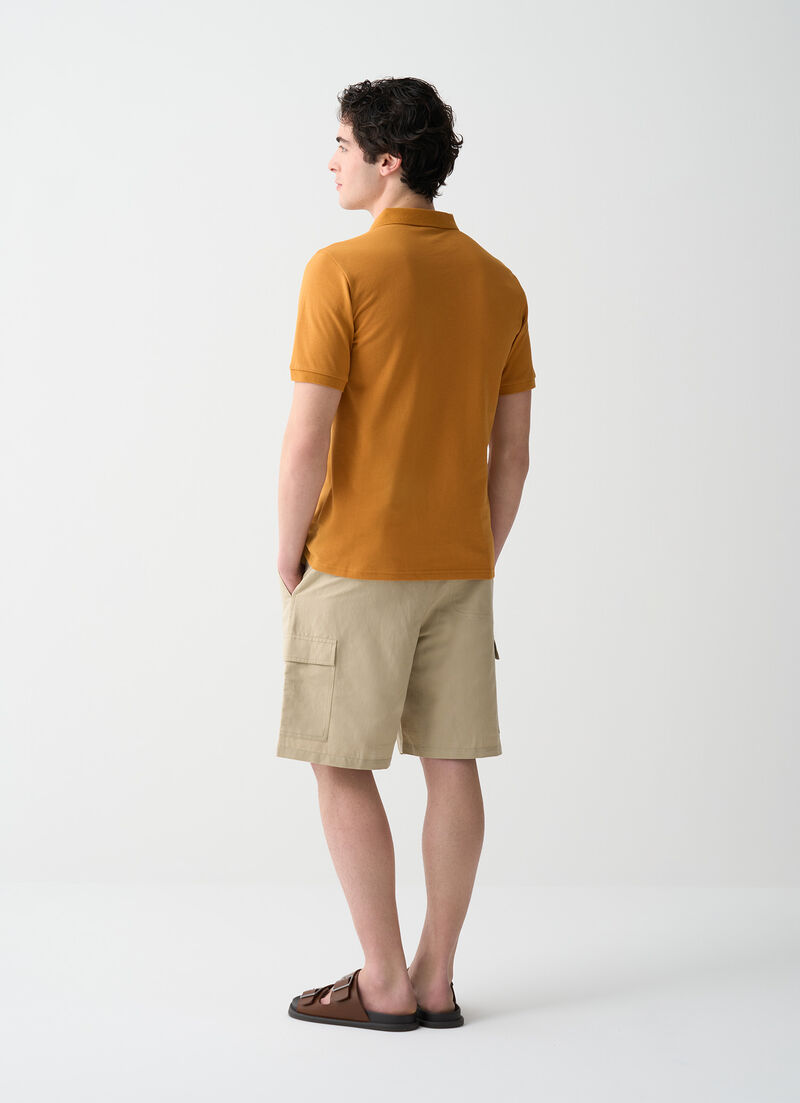 Piqué polo-shirt with ribbed trims