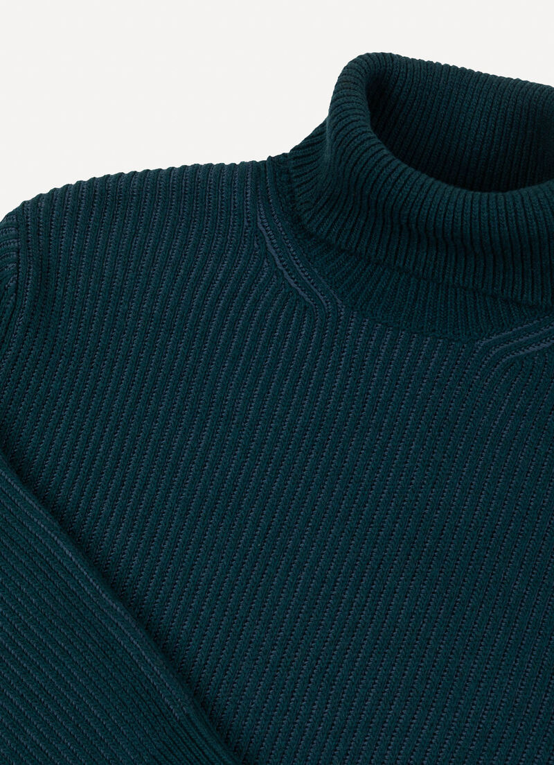 Fisherman’s rib-knit polo-neck pullover