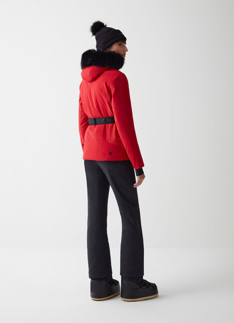Ski parka with fur