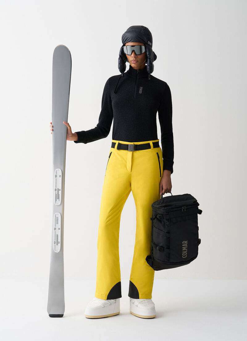 Padded ski pants with belt