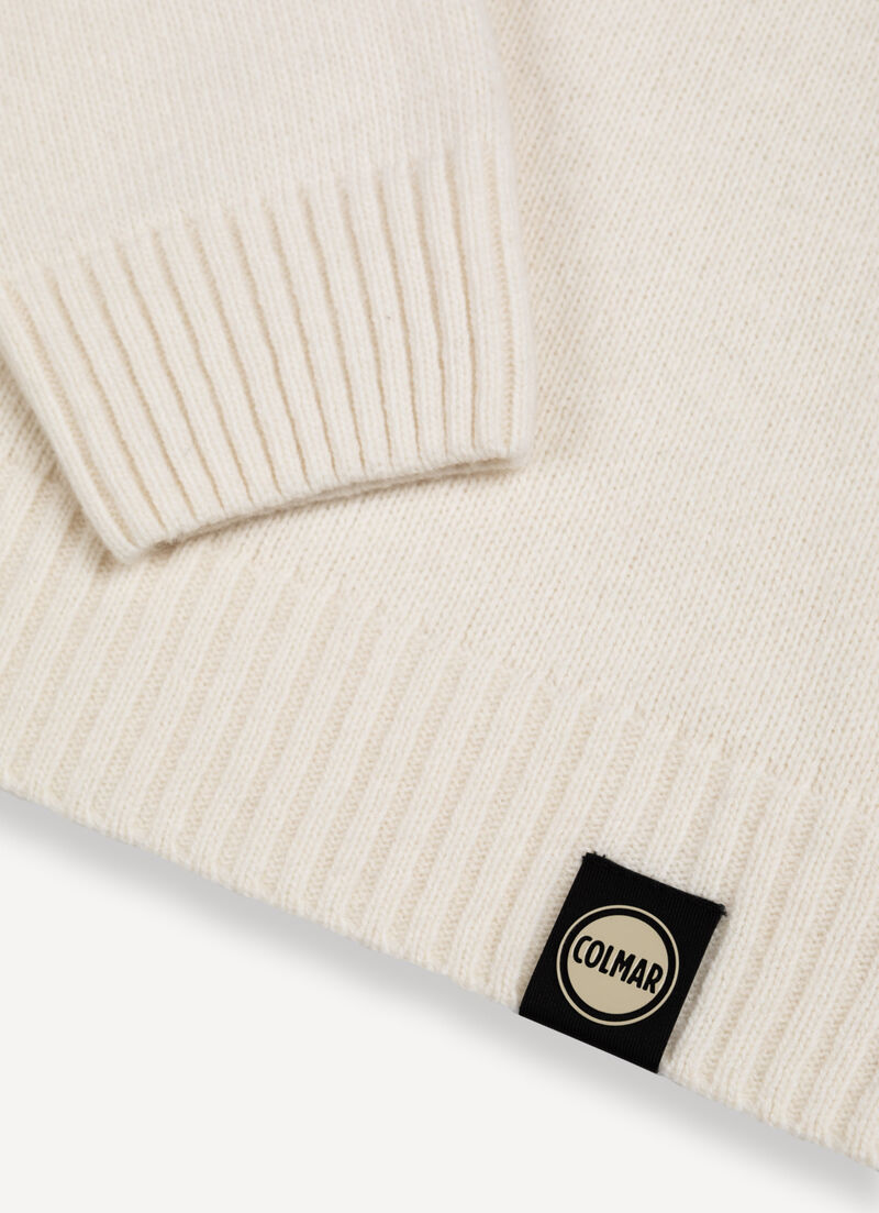 Wool-blend jumper with hood