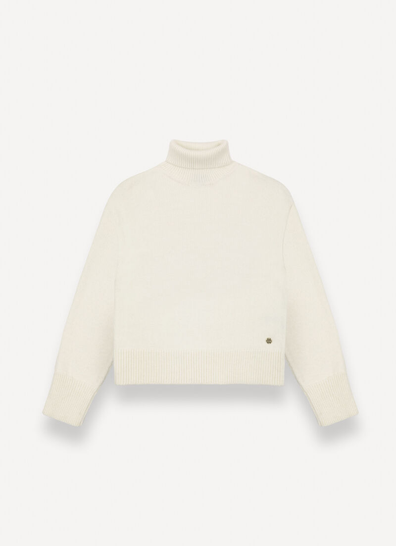 Loose polo-neck jumper