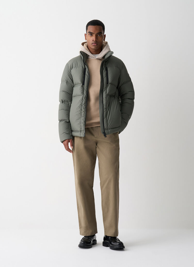 Down jacket with multiple pockets